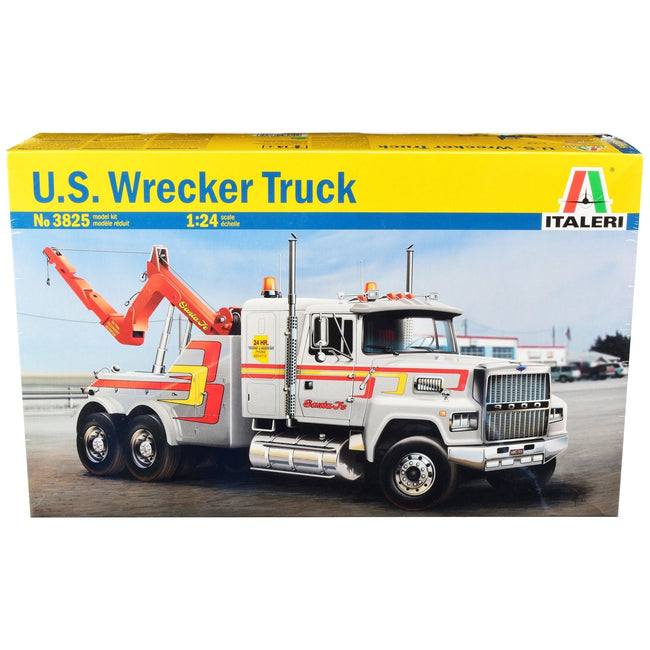 Skill 4 Model Kit U.S. Wrecker Tow Truck 1/24 Scale Model by Italeri-Italeri-ModelCars.com