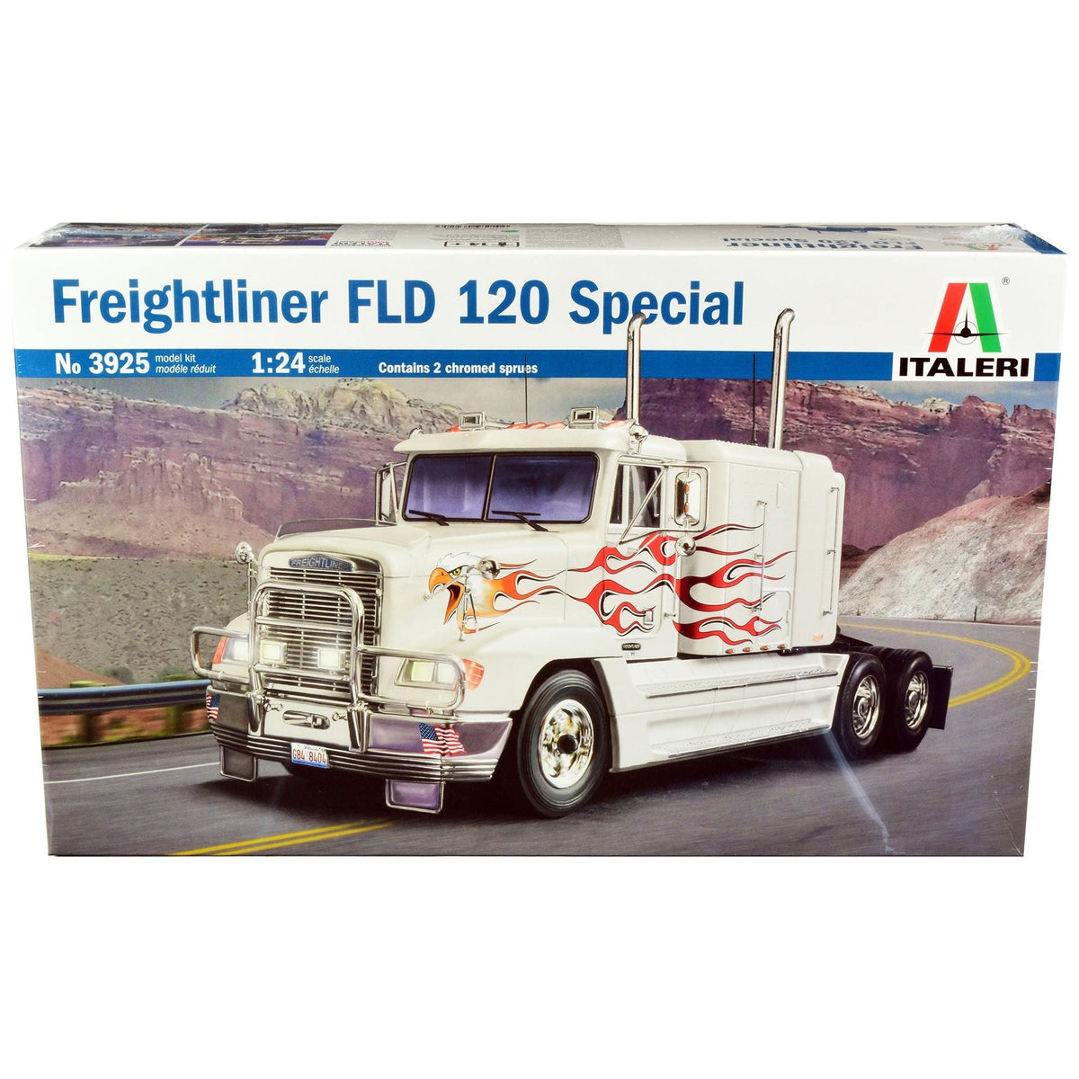 Skill 5 Model Kit Freightliner FLD 120 Special Truck Tractor 1/24 Scale Model by Italeri-Italeri-ModelCars.com