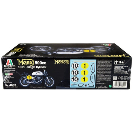 Skill 5 Model Kit Norton Manx 500cc Motorcycle #1 "World Champion 1950 to 1951" 1/9 Scale Model by Italeri-Italeri-ModelCars.com
