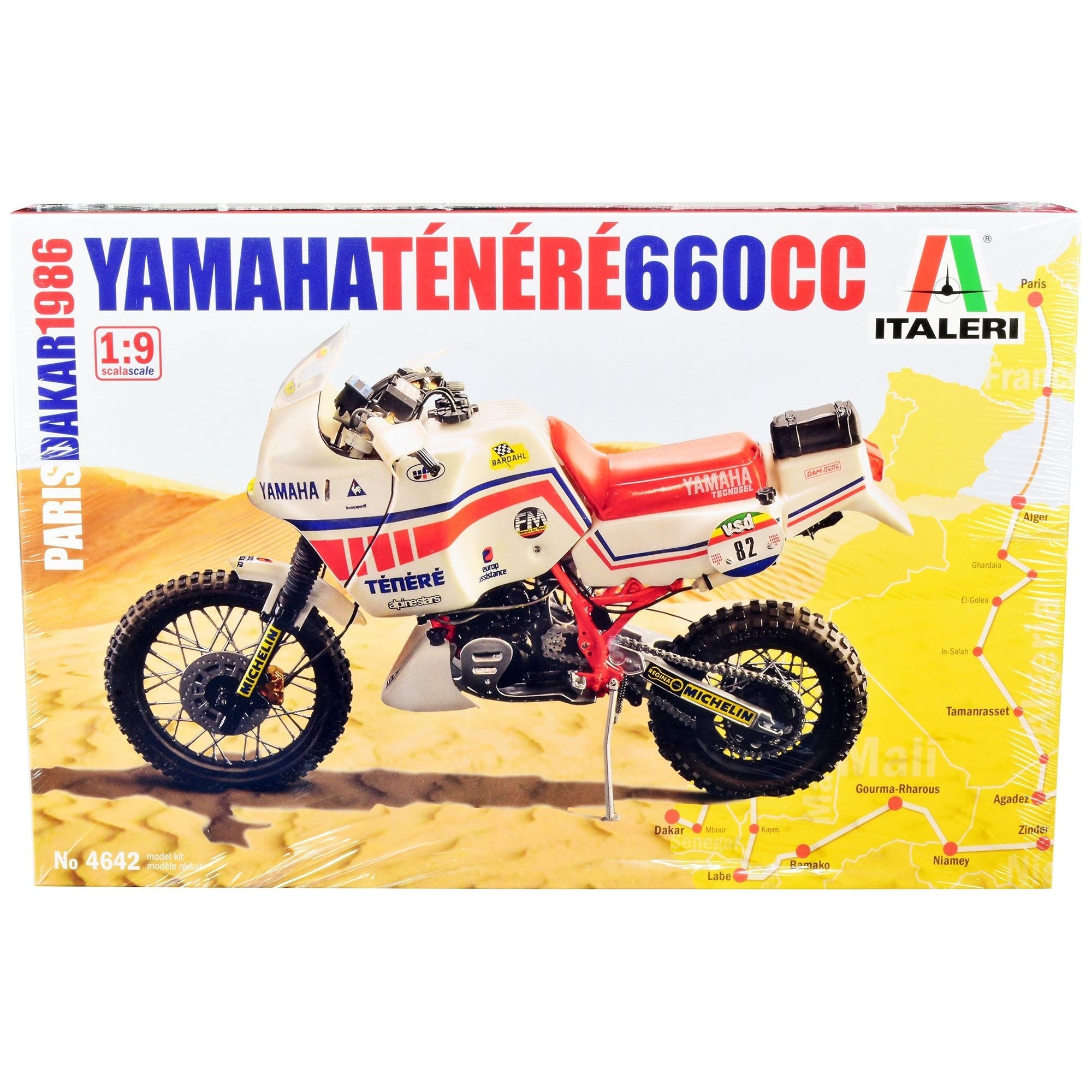 Skill 5 Model Kit Yamaha Tenere 660 CC Motorcycle "Paris - Dakar" (1986) 1/9 Scale Model by Italeri - Italeri - ModelCars.com