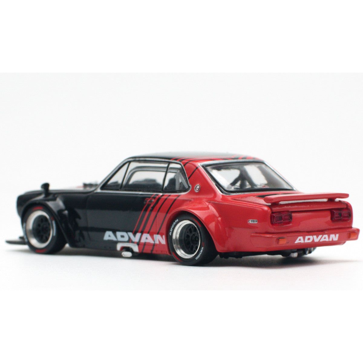 Skyline GT - R V8 Drift "Hakosuka" RHD (Right Hand Drive) "Advan" Black and Red 1/64 Diecast Model Car by Pop Race - Pop Race - ModelCars.com