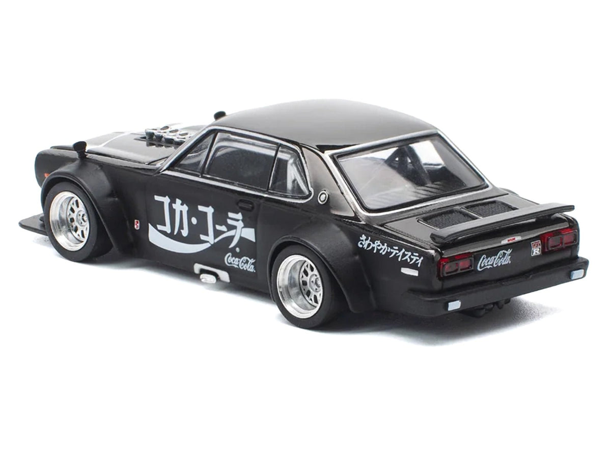 Skyline GT-R V8 Drift "Hakosuka" RHD (Right Hand Drive) "Coca-Cola" Black 1/64 Diecast Model Car by Pop Race-Pop Race-ModelCars.com