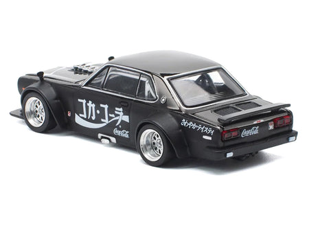 Skyline GT-R V8 Drift "Hakosuka" RHD (Right Hand Drive) "Coca-Cola" Black 1/64 Diecast Model Car by Pop Race-Pop Race-ModelCars.com