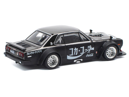 Skyline GT-R V8 Drift "Hakosuka" RHD (Right Hand Drive) "Coca-Cola" Black 1/64 Diecast Model Car by Pop Race-Pop Race-ModelCars.com