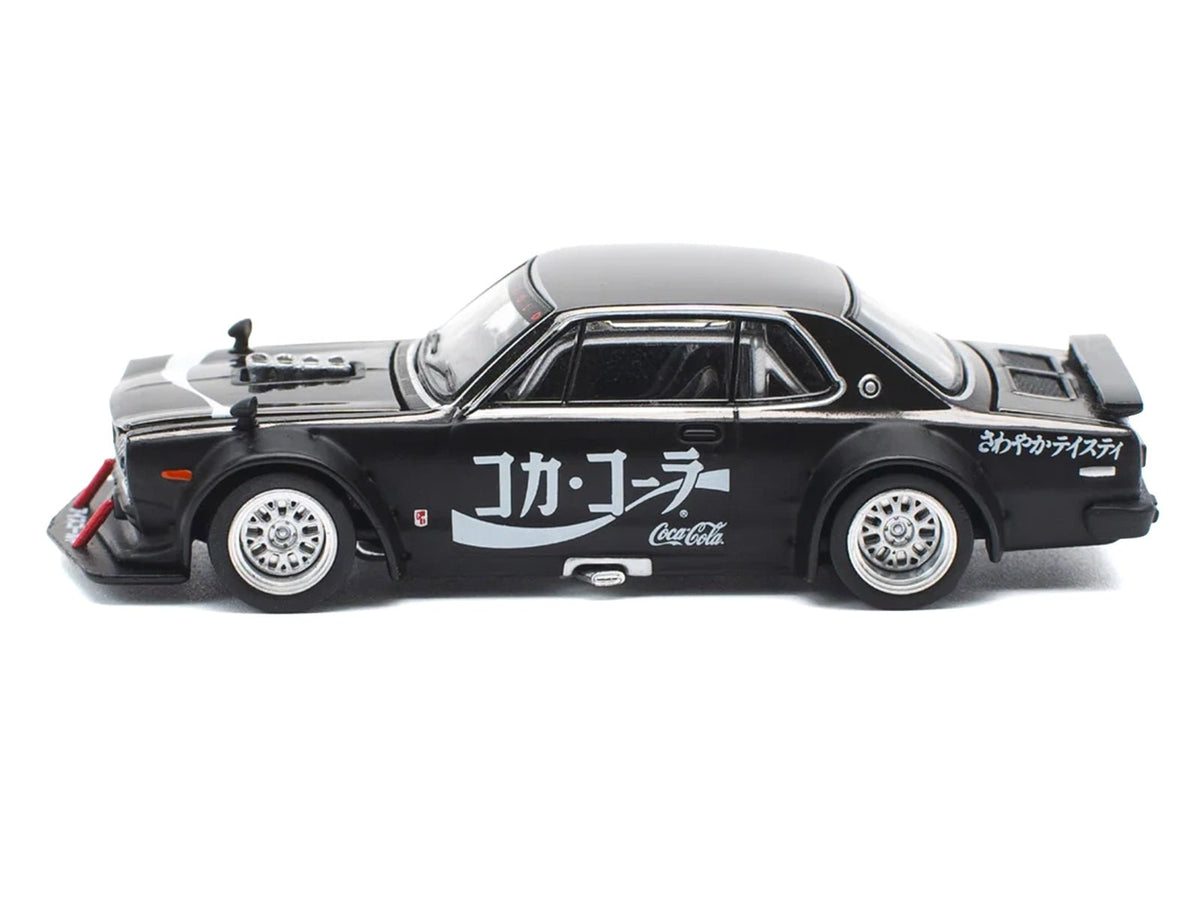 Skyline GT-R V8 Drift "Hakosuka" RHD (Right Hand Drive) "Coca-Cola" Black 1/64 Diecast Model Car by Pop Race-Pop Race-ModelCars.com