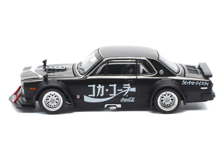 Skyline GT-R V8 Drift "Hakosuka" RHD (Right Hand Drive) "Coca-Cola" Black 1/64 Diecast Model Car by Pop Race-Pop Race-ModelCars.com