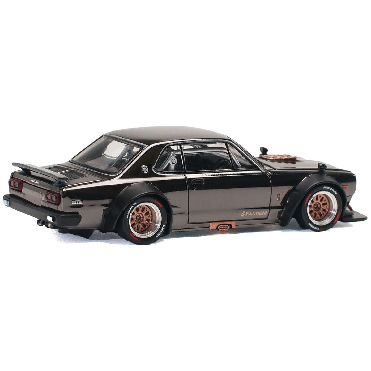 Skyline GT-R V8 Drift "Hakosuka" RHD (Right Hand Drive) Dark Chrome 1/64 Diecast Model Car by Pop Race-Pop Race-ModelCars.com