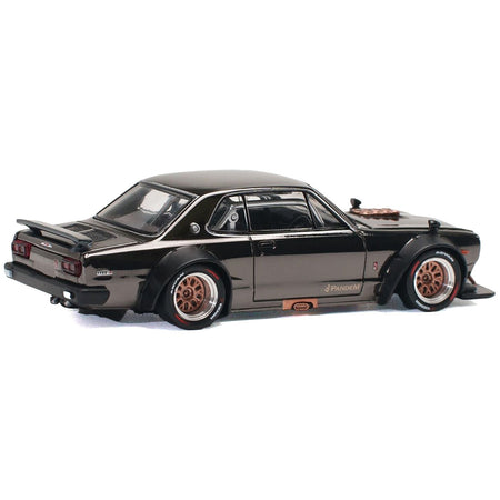 Skyline GT-R V8 Drift "Hakosuka" RHD (Right Hand Drive) Dark Chrome 1/64 Diecast Model Car by Pop Race-Pop Race-ModelCars.com