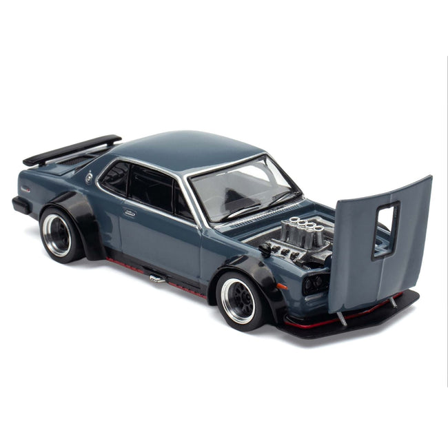 Skyline GT-R V8 Drift "Hakosuka" RHD (Right Hand Drive) Gray "Tokyo Auto Salon Hong Kong 2025" Special Edition 1/64 Diecast Model Car by Pop Race-Pop Race-ModelCars.com