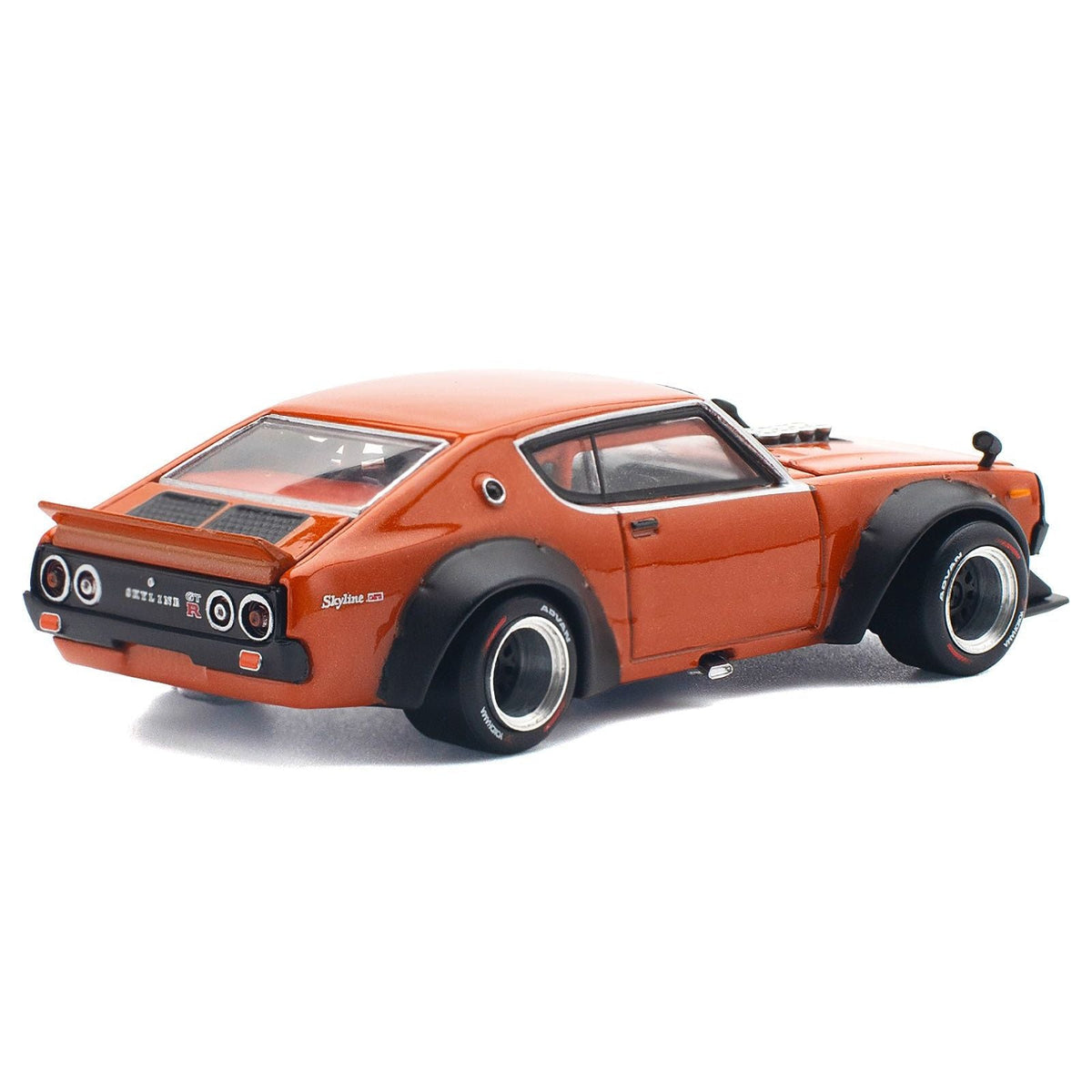 Skyline GT-R V8 Drift "Kenmeri" RHD (Right Hand Drive) Orange Metallic 1/64 Diecast Model Car by Pop Race-Pop Race-ModelCars.com