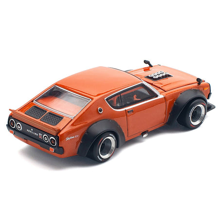 Skyline GT-R V8 Drift "Kenmeri" RHD (Right Hand Drive) Orange Metallic 1/64 Diecast Model Car by Pop Race-Pop Race-ModelCars.com