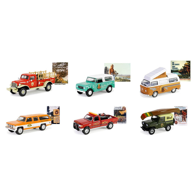"Smokey Bear" Set of 6 Cars Series 3 1/64 Diecast Model Cars by Greenlight-Greenlight-ModelCars.com