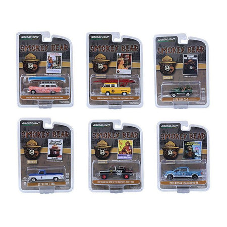"Smokey Bear" Set of 6 Cars Series 4 1/64 Diecast Model Cars by Greenlight - Greenlight - ModelCars.com