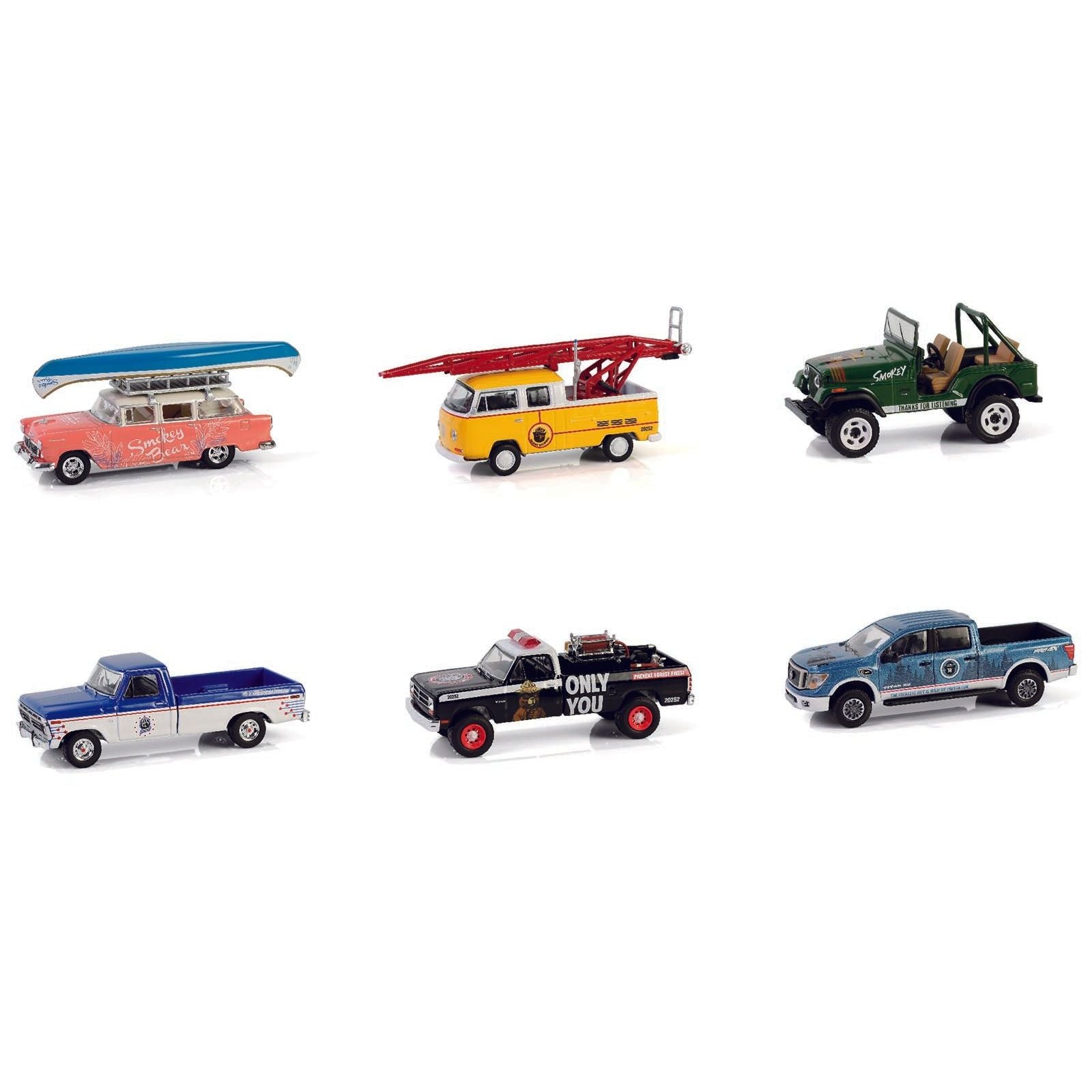 "Smokey Bear" Set of 6 Cars Series 4 1/64 Diecast Model Cars by Greenlight - Greenlight - ModelCars.com