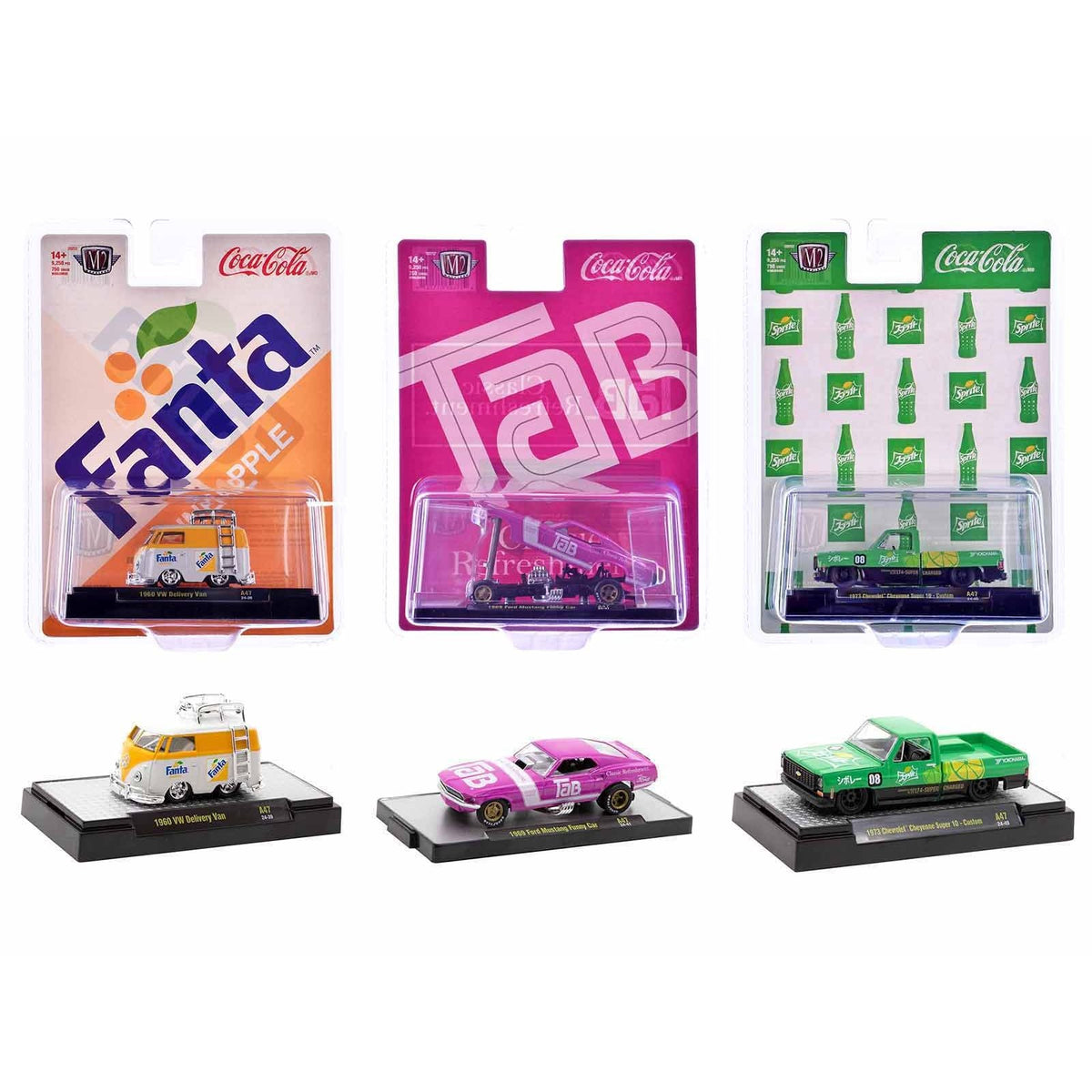 "Sodas" Set of 3 pieces Release 47 Limited Edition to 9250 pieces Worldwide 1/64 Diecast Model Cars by M2 Machines-M2-ModelCars.com