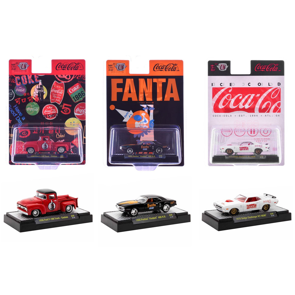 "Sodas" Set of 3 pieces Release 49 Limited Edition to 10000 pieces Worldwide 1/64 Diecast Model Cars by M2 Machines-M2-ModelCars.com