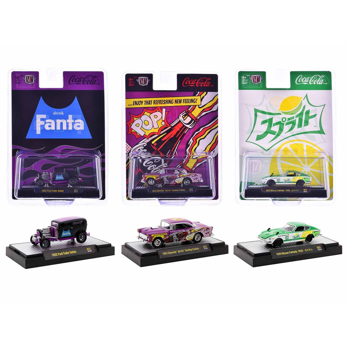 "Sodas" Set of 3 pieces Release 51 Limited Edition to 10000 pieces Worldwide1/64 Diecast Model Cars by M2 Machines-M2-ModelCars.com