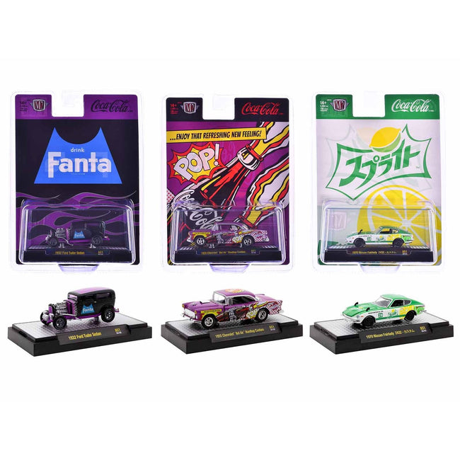 "Sodas" Set of 3 pieces Release 51 Limited Edition to 10000 pieces Worldwide1/64 Diecast Model Cars by M2 Machines-M2-ModelCars.com