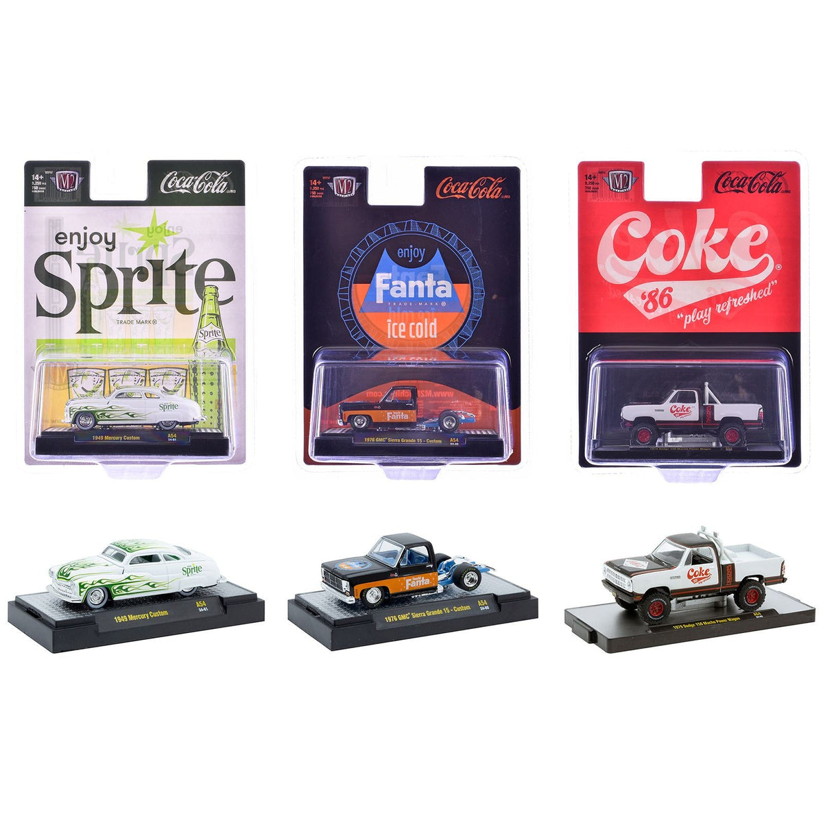 "Sodas" Set of 3 pieces Release 54 Limited Edition to 10000 pieces Worldwide 1/64 Diecast Model Cars by M2 Machines-M2-ModelCars.com