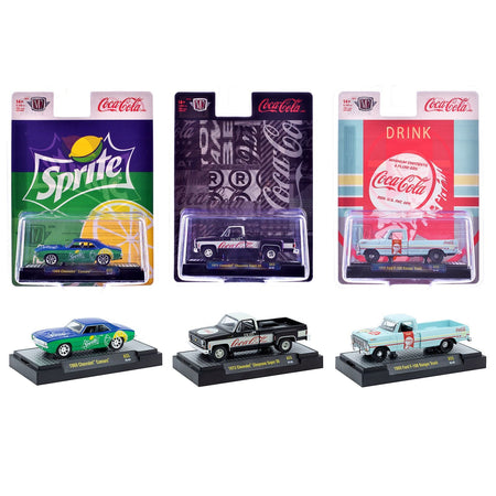 "Sodas" Set of 3 pieces Release 55 Limited Edition to 10000 pieces Worldwide 1/64 Diecast Model Cars by M2 Machines-M2-ModelCars.com
