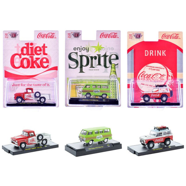 "Sodas" Set of 3 pieces Release 57 Limited Edition to 10000 pieces Worldwide 1/64 Diecast Model Cars by M2 Machines-M2-ModelCars.com