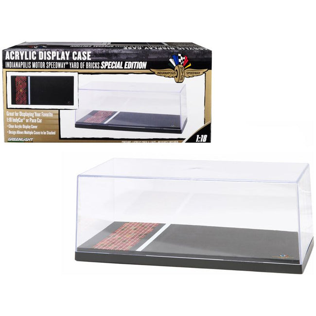 Special Edition Collectible Display Show Case for 1/18 Car Models with Plastic Base Yard of Bricks "Indianapolis Motor Speedway" by Greenlight-Greenlight-ModelCars.com