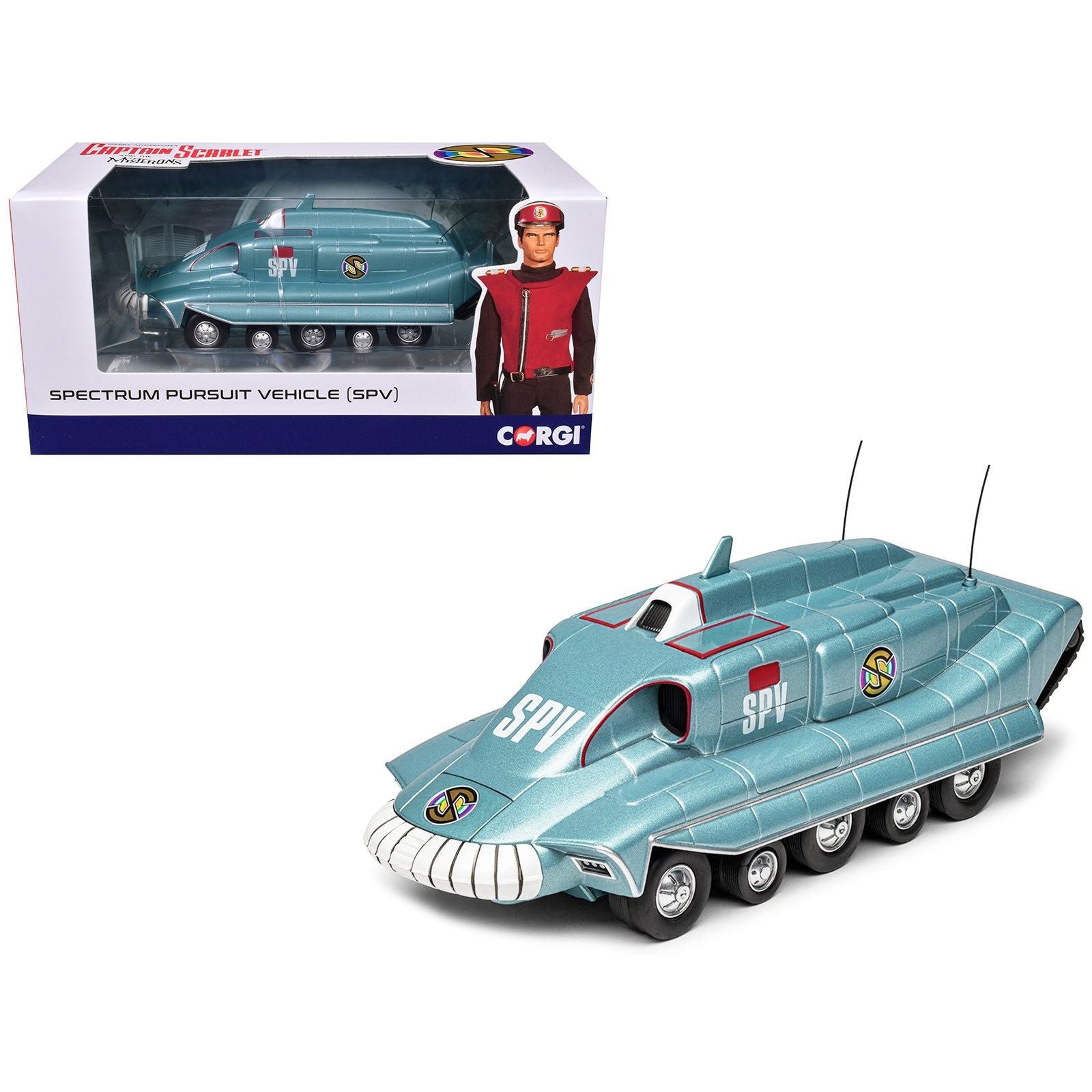 Spectrum Pursuit Vehicle (SPV) Blue Metallic "Captain Scarlet and the Mysterons" (1967 - 1968) TV Series Diecast Model by Corgi - Corgi - ModelCars.com