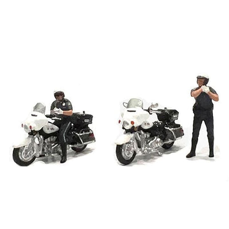 "Speed Cop" 4 piece Diecast Figure Set (2 Figures 2 Motorcycles) Limited Edition for 1/64 Scale Models by American Diorama-American Diorama-ModelCars.com