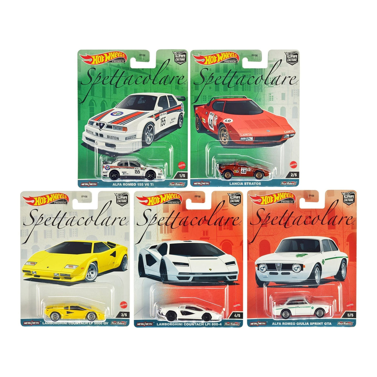 "Spettacolare" 5 piece Set "Car Culture" Series Diecast Model Cars by Hot Wheels-Hotwheels-ModelCars.com