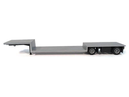 Spread Axle Double-Drop Flatbed Trailer Silver Top 1/87 (HO) Plastic Model by Promotex-Promotex-ModelCars.com