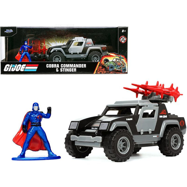 Stinger with Missile Launcher and Cobra Commander Diecast Figurine "G.I. Joe" "Hollywood Rides" Series 1/32 Diecast Model Car by Jada-Jada-ModelCars.com