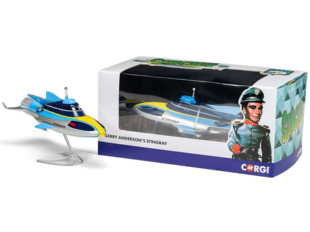 Stingray Submarine Blue and Silver with Yellow Stripes "Gerry Anderson's Stingray" (1964) TV Series Diecast Model by Corgi-Corgi-ModelCars.com