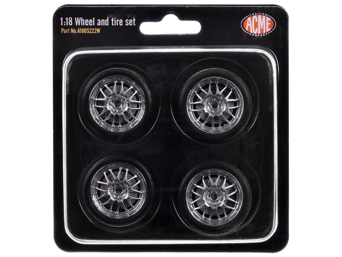 Street Fighter 18" Wheel and Tire Set of 4 pieces from "1968 Pontiac Firebird Street Fighter" for 1/18 Scale Models by ACME-Acme-ModelCars.com