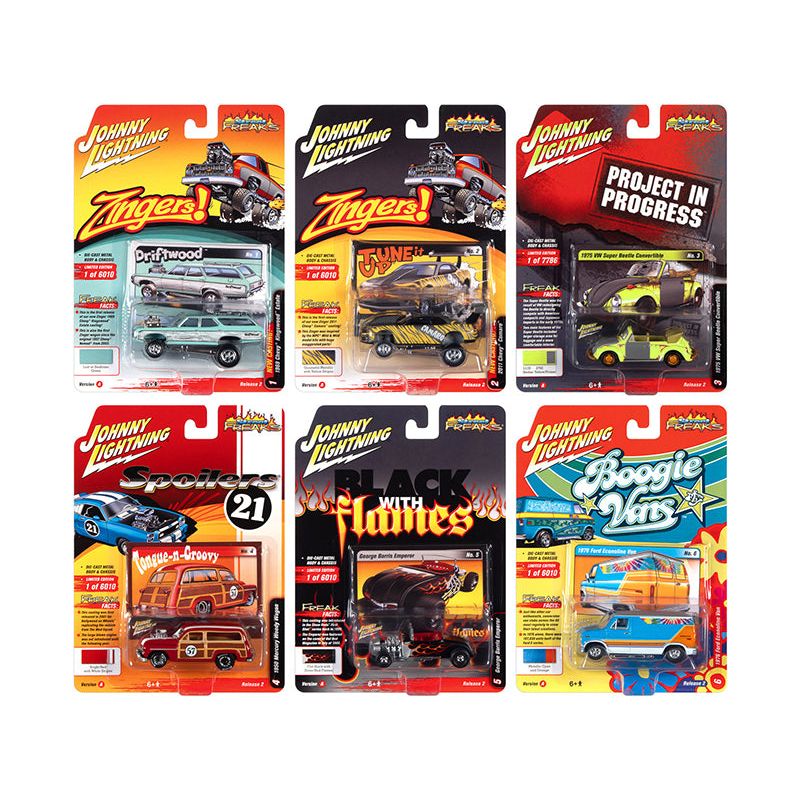 "Street Freaks" 2021 Set A of 6 Cars Release 2 1/64 Diecast Model Cars by Johnny Lightning - Johnny Lightning - ModelCars.com