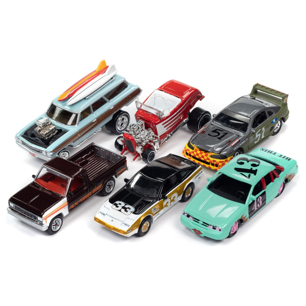 "Street Freaks" 2023 Set B of 6 Cars Release 1 1/64 Diecast Model Cars by Johnny Lightning - Johnny Lightning - ModelCars.com