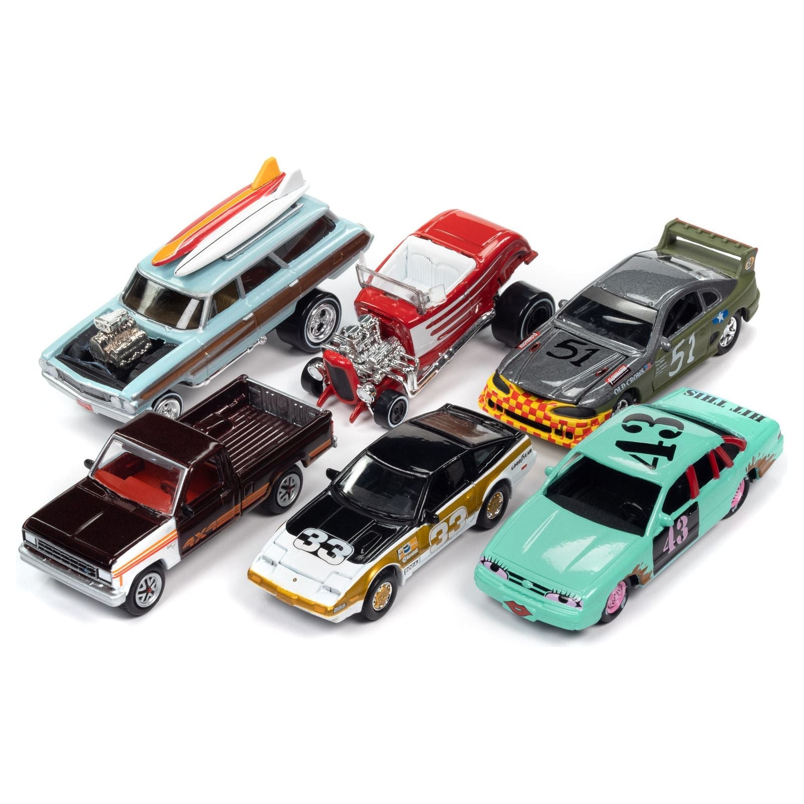 "Street Freaks" 2023 Set B of 6 Cars Release 1 1/64 Diecast Model Cars by Johnny Lightning - Johnny Lightning - ModelCars.com