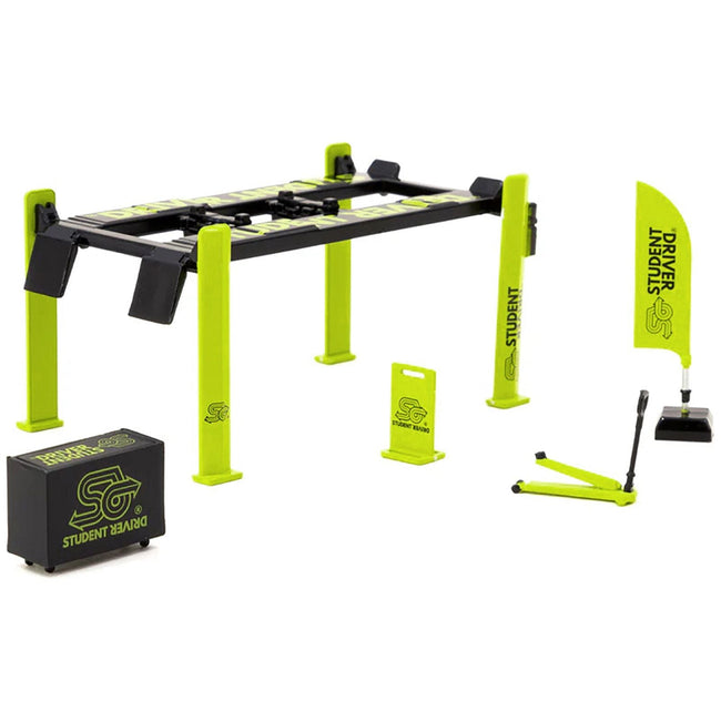 "Student Driver" Garage Tools Set of 5 pieces with Stickers "Parts64" Series for 1/64 Model Cars by Tarmac Works - Tarmac Works - ModelCars.com