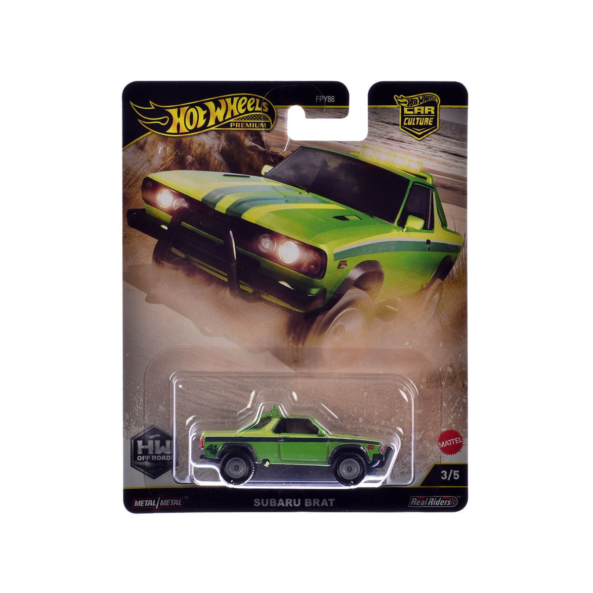 Subaru BRAT Utility Truck Green Metallic with Stripes "HW Off Road" Series Diecast Model Car by Hot Wheels-Hotwheels-ModelCars.com