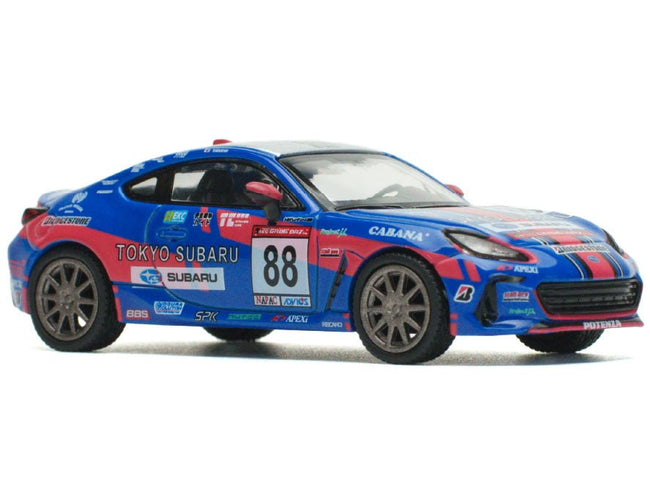 Subaru BRZ #88 Blue with Graphics "Tokyo Subaru Racing" 1/64 Diecast Model Car by Pop Race-Pop Race-ModelCars.com