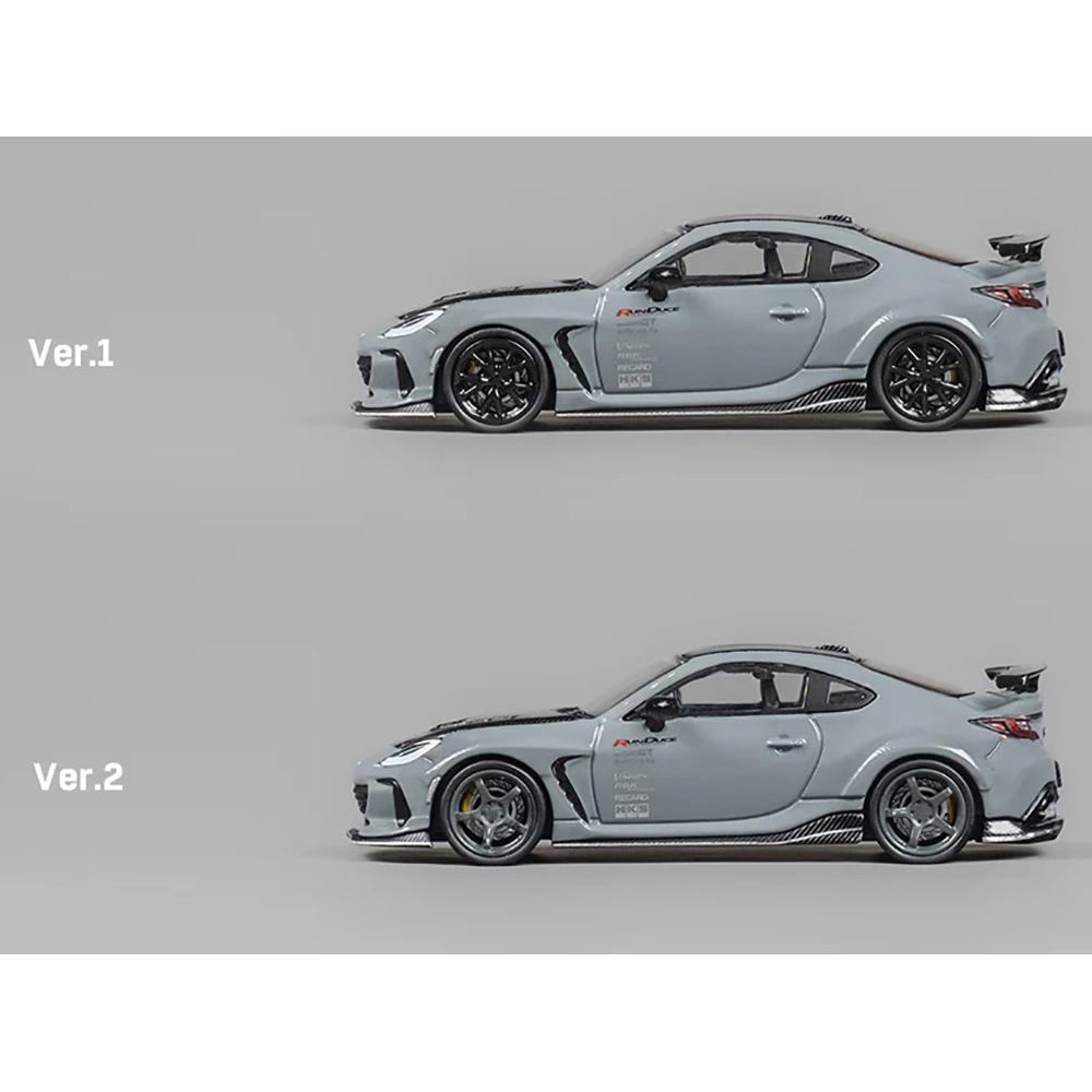 Subaru BRZ "Varis Arising - 1" RHD (Right Hand Drive) Gray with Carbon Hood and Top with Extra Wheels 1/64 Diecast Model Car by CM Models - CM Models - ModelCars.com