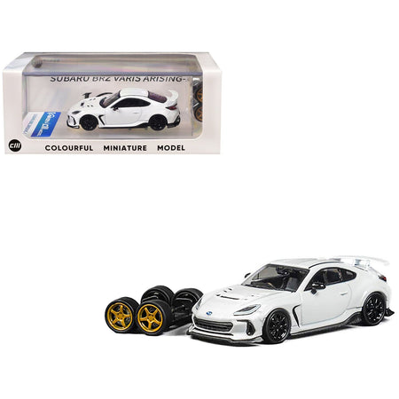 Subaru BRZ "Varis Arising - 1" RHD (Right Hand Drive) White with Extra Wheels 1/64 Diecast Model Car by CM Model - CM Models - ModelCars.com