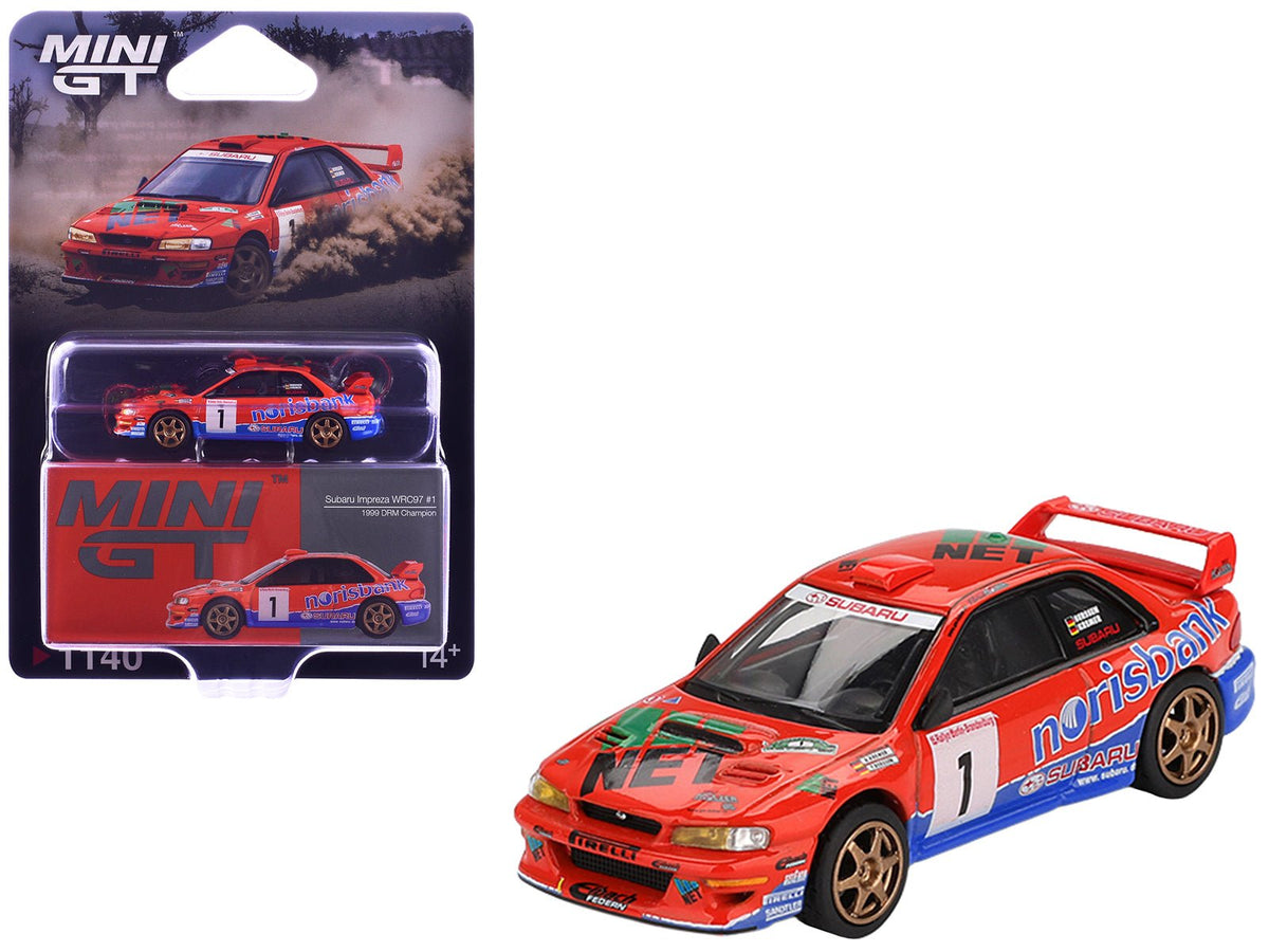Subaru Impreza WRC97 #1 Armin Kremer - Fred Berssen Champion "Deutsche Rallye Meisterschaft (DRM)" (1999) Limited Edition 1/64 Diecast Model Car by Mini GT-Mini GT-ModelCars.com