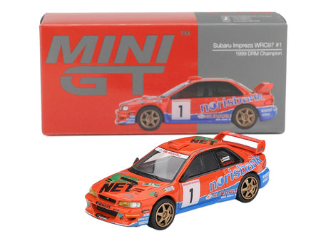 Subaru Impreza WRC97 #1 Armin Kremer - Fred Berssen Champion "Deutsche Rallye Meisterschaft (DRM)" (1999) Limited Edition 1/64 Diecast Model Car by Mini GT-Mini GT-ModelCars.com