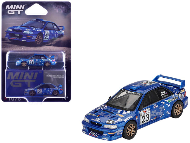 Subaru Impreza WRC99 #23 Richard Burns - Roger Freeman "Acropolis Rally" (2000) Limited Edition 1/64 Diecast Model Car by Mini GT-Mini GT-ModelCars.com