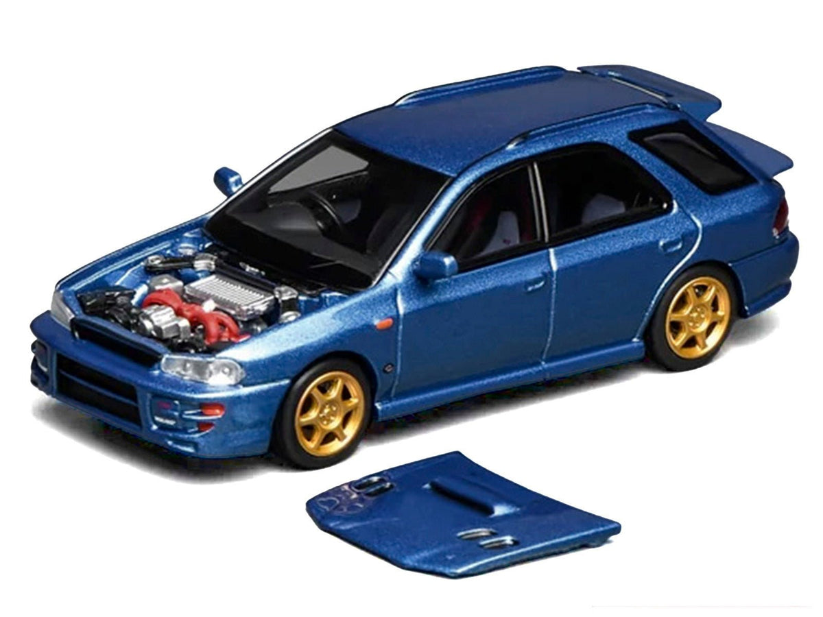 Subaru Impreza WRX STi Wagon Version VI RHD (Right Hand Drive) Blue Metallic 1/64 Diecast Model Car by MotorHelix-Motorhelix-ModelCars.com