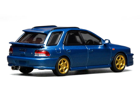Subaru Impreza WRX STi Wagon Version VI RHD (Right Hand Drive) Blue Metallic 1/64 Diecast Model Car by MotorHelix-Motorhelix-ModelCars.com