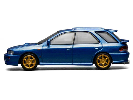 Subaru Impreza WRX STi Wagon Version VI RHD (Right Hand Drive) Blue Metallic 1/64 Diecast Model Car by MotorHelix-Motorhelix-ModelCars.com