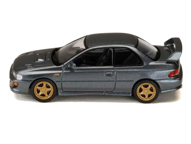 Subaru Impreza WRX Type R Sti Version V RHD (Right Hand Drive) Cool Gray Metallic "JDM64" Series 1/64 Diecast Model Car by Hobby Japan-Hobby Japan-ModelCars.com