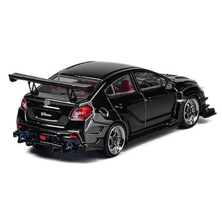 Subaru VAB WRX S4 Widebody Black Metallic with Red Interior with Extra Wheels 1/64 Diecast Model Car by CM Model - CM Models - ModelCars.com