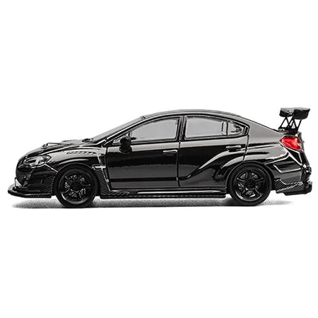 Subaru VAB WRX STI Widebody Black Metallic with Red Interior with Extra Wheels 1/64 Diecast Model Car by CM Model - CM Models - ModelCars.com